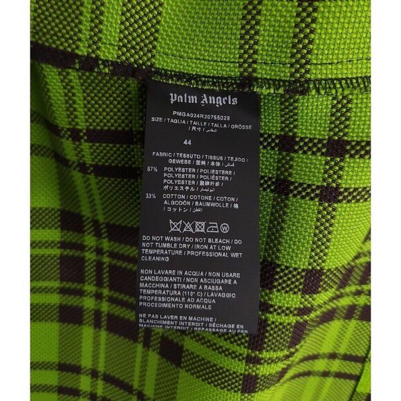Palm Angels Logo Overshirt 44 XS Mens Green & White Plaid Check NWT - Picture 10 of 15